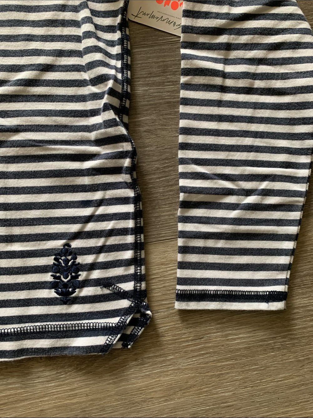 FP Movement Restoration Yarn Dye Stripe Layer NWT Navy Blue - Picture 8 of 10